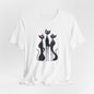 Black Cat Trio Tee – Cute Retro Cats Graphic T-Shirt - Minimalist Art Becheretty - Perfect gift for cats lovers