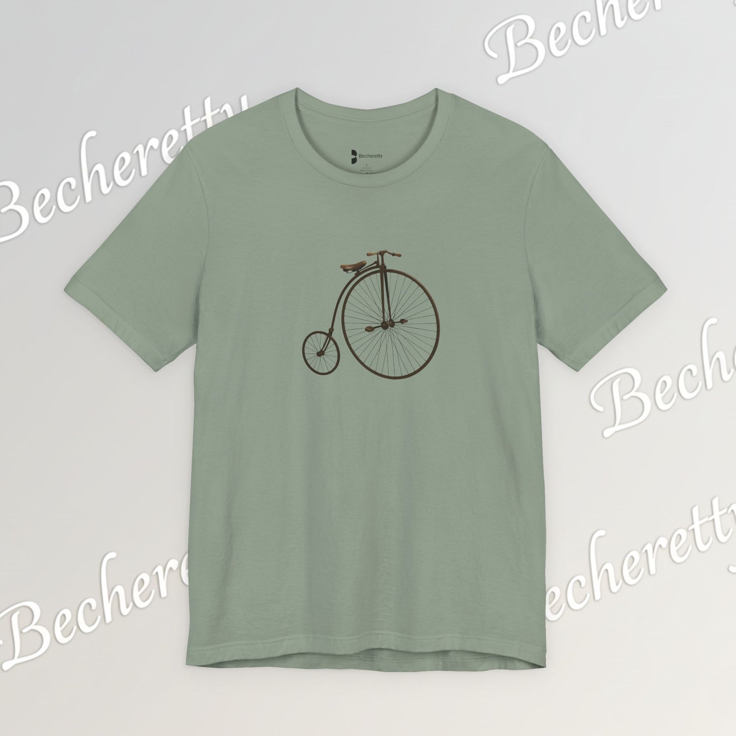 Penny-Farthing Vintage Bicycle Tee - Graphic Minimalist Tee Becheretty - Perfect T-Shirt for Cycling Enthusiasts, Casual wear
