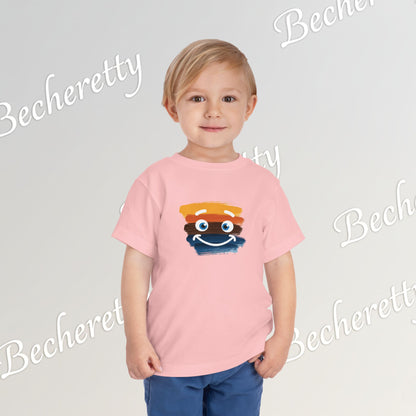 Toddler Tee Smiley Watercolor Art Graphic Minimalist Becheretty - Happy Face Kids T-Shirt