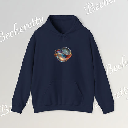 Futuristic, minimalist, and artistic vibe - Graphic Hoodie Becheretty | Surrealist Liquid Graphic