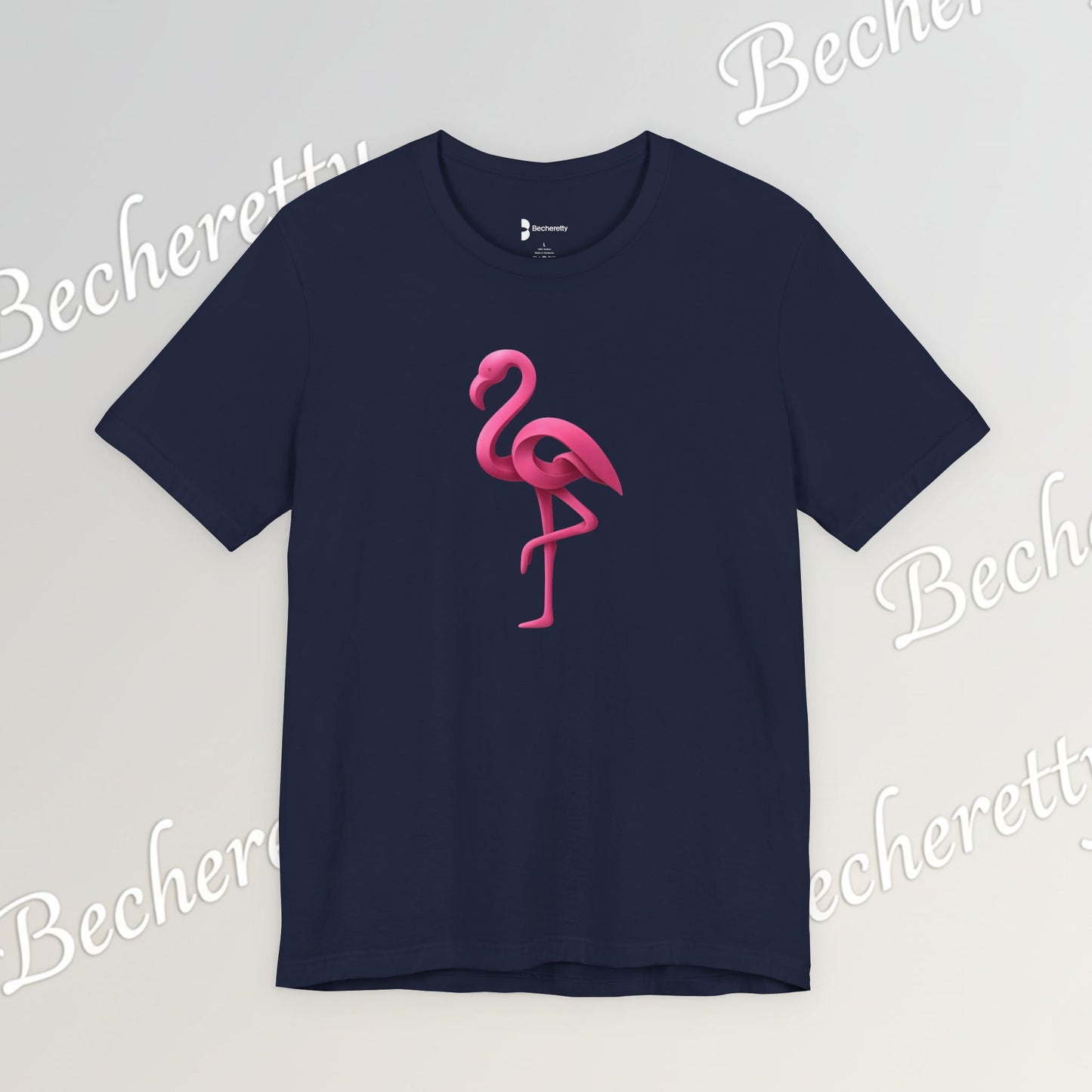 Flamingo T-Shirt - Artistic Graphic Minimalist Becheretty - Fun Casual Wear for Everyday Style