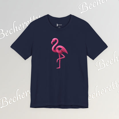 Flamingo T-Shirt - Artistic Graphic Minimalist Becheretty - Fun Casual Wear for Everyday Style