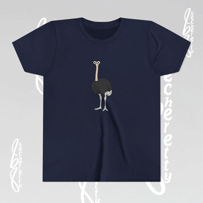 Youth Ostrich Graphic Tee - Becheretty desing for Kids, Cool Summer Top, Gift for Birthdays, Animal Lovers Tee