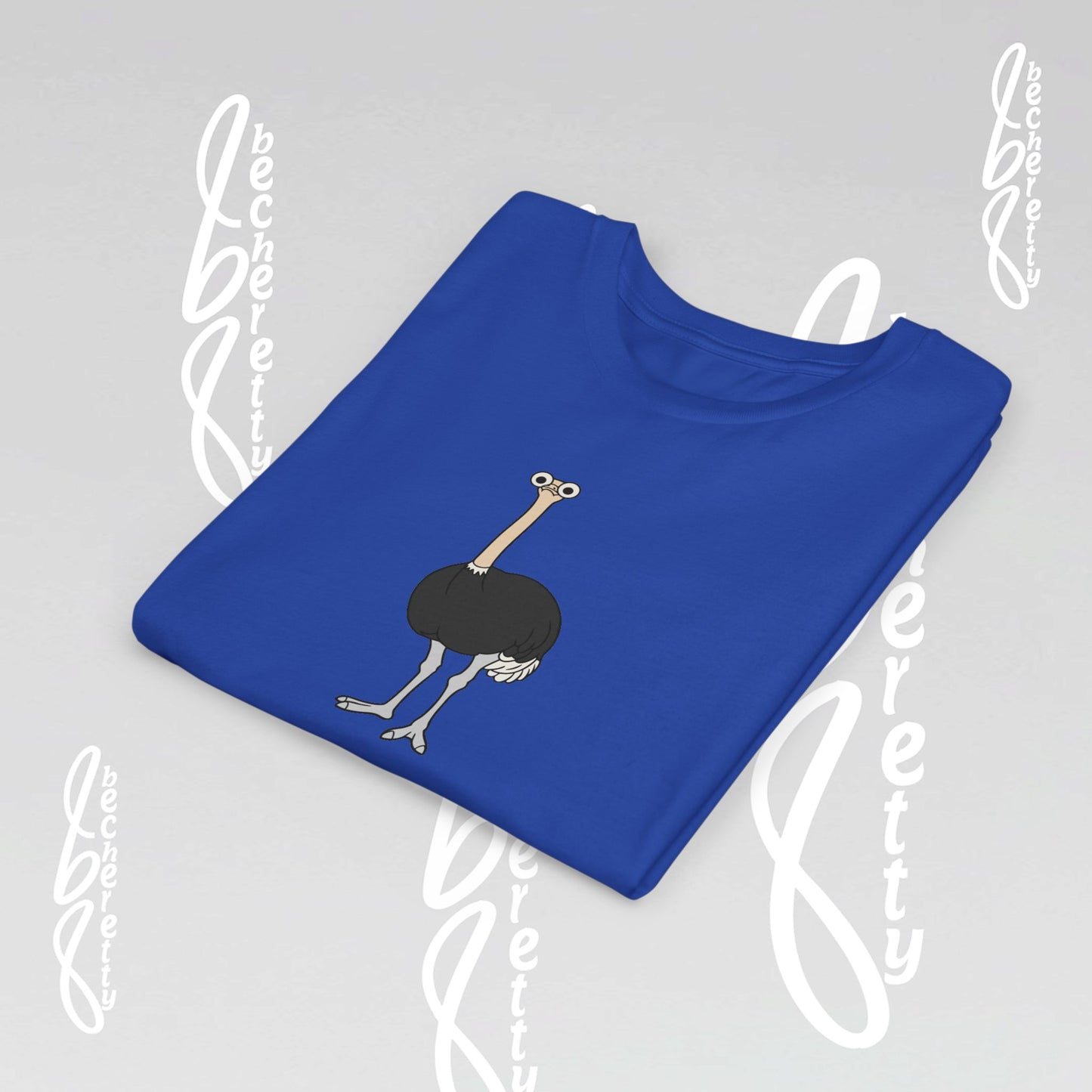Youth Ostrich Graphic Tee - Becheretty desing for Kids, Cool Summer Top, Gift for Birthdays, Animal Lovers Tee