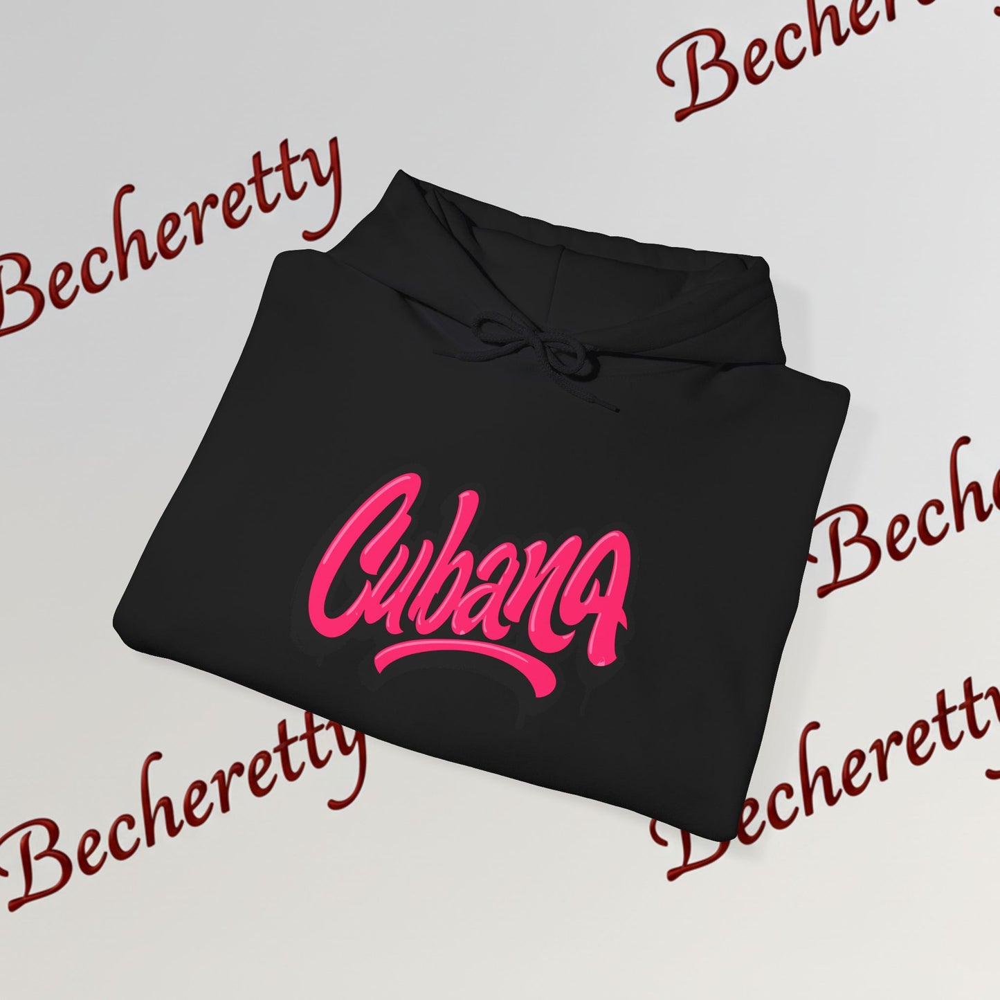 Graphic Hoodie "Cubana"  Art Graphic Becheretty - This spacious kangaroo-style bag proudly displays a connection to Cuban culture.