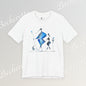"Abstract Blue Aviary" Modern Art Graphic T-Shirt Becheretty - Unique Nature Lover Tee, Soft Cotton Fashion Top
