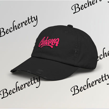 Dad Hat "Cubana" Art Graphic Becheretty — Pink Script Cap - An ideal and authentic gift for your friend