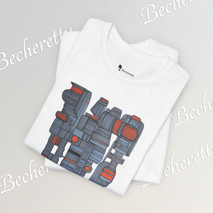 Abstract figurative illustration T-Shirt Becheretty - Geometric, totem-inspired composition - Wearable Art
