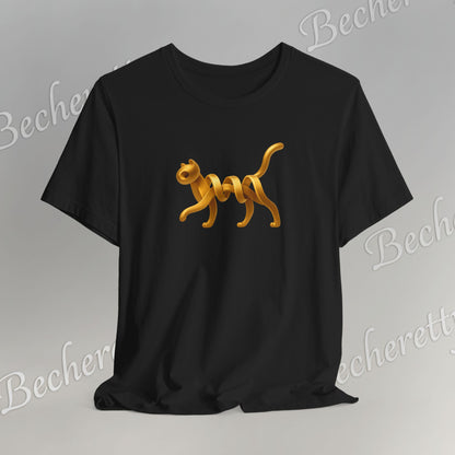 Golden Cat. Minimalist Graphic Becheretty -  Modern, and Effortlessly Etylish - Perfect for everyday wear with an artistic edge.