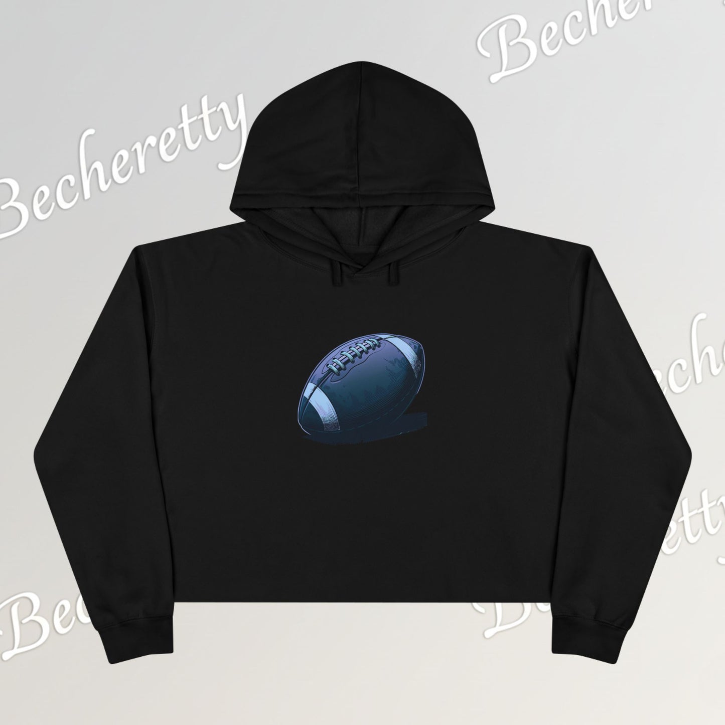 Football Lover’s Crop Hoodie - Becheretty's Graphic Art - Casual Outfit, Game Day Gift, Athletic Wear, Football Merchandise