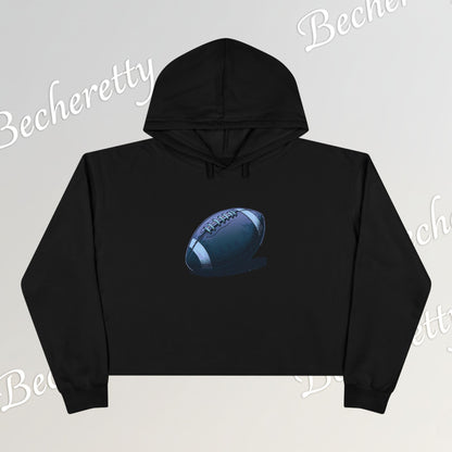 Football Lover’s Crop Hoodie - Becheretty's Graphic Art - Casual Outfit, Game Day Gift, Athletic Wear, Football Merchandise