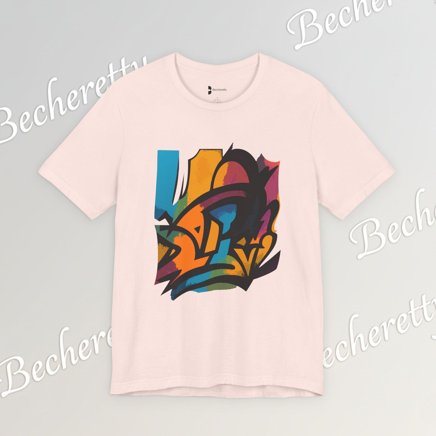 "Neon Fracture" — T-Shirt Becheretty - It captures the aesthetic of the shapes while nodding to those electric 80s/90s colors.