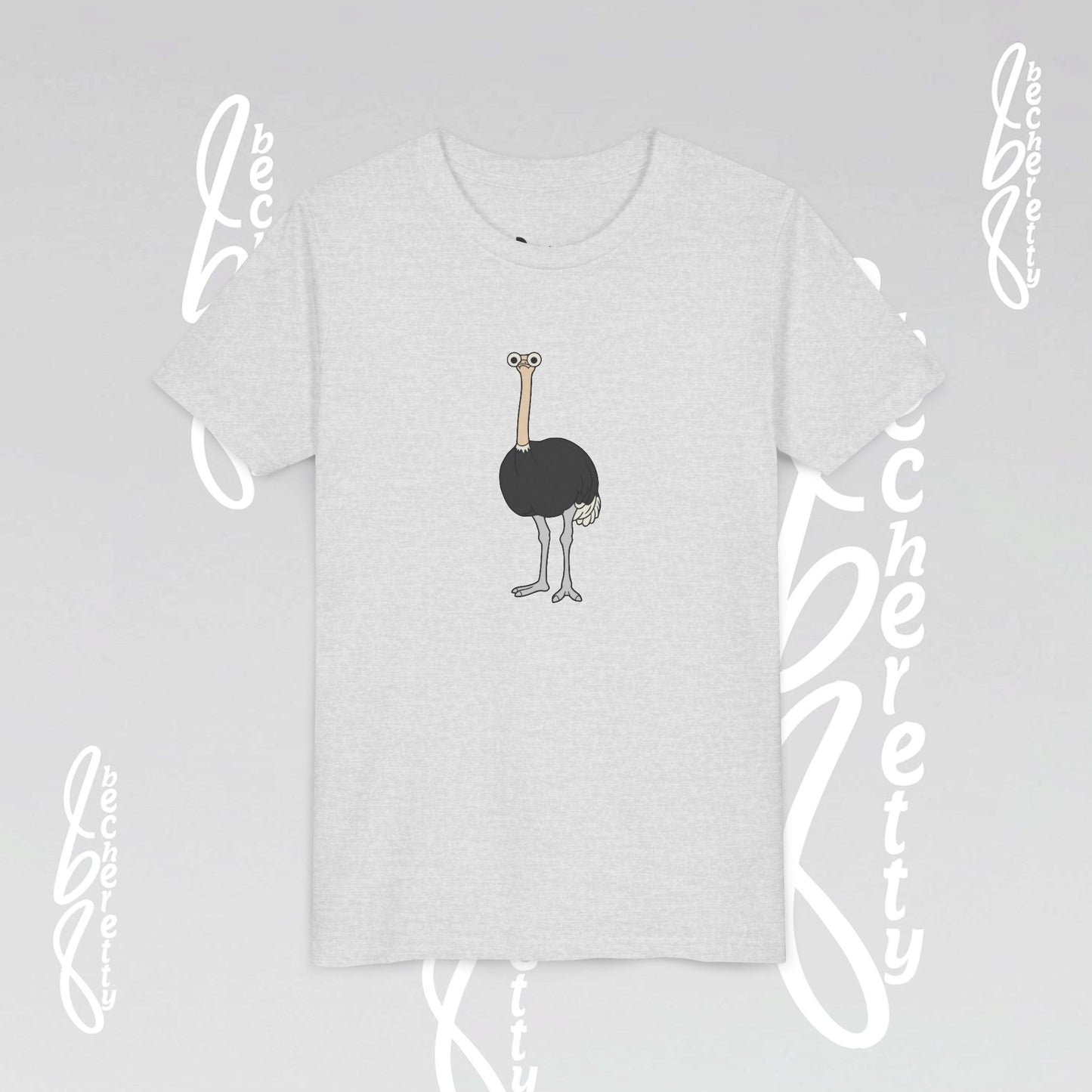 Youth Ostrich Graphic Tee - Becheretty desing for Kids, Cool Summer Top, Gift for Birthdays, Animal Lovers Tee