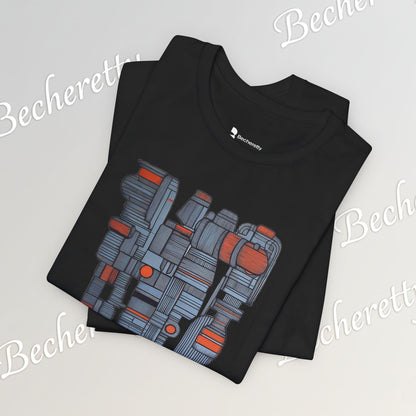 Abstract figurative illustration T-Shirt Becheretty - Geometric, totem-inspired composition - Wearable Art