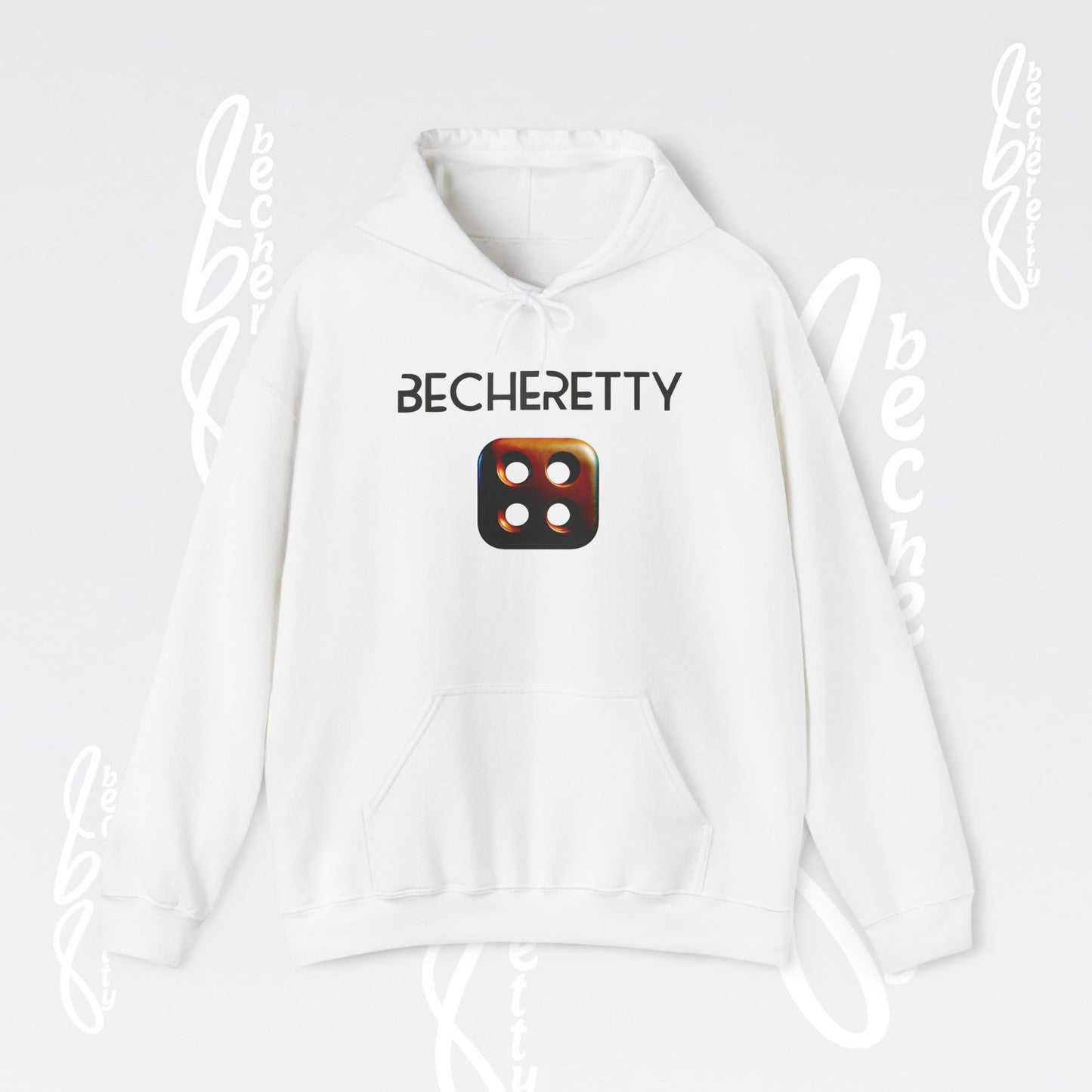 Hoodie "Dice Icon" Art Graphic Minimalist Becheretty Casual Wear - Kangaroo pouch pocket