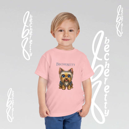 Toddler T-Shirt short sleeve - Cute Yorkie Graphic Becheretty - Perfect for Yorkie Lovers