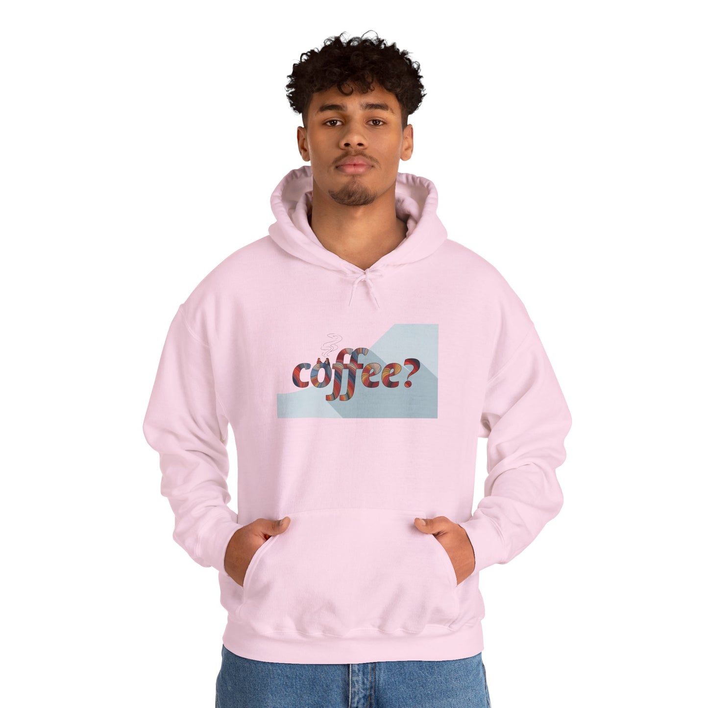 Coffee? "Cozy Questions" Patterned Coffee Hoodie - Art Minimalist Becheretty - Coffee Lover Sweatshirt