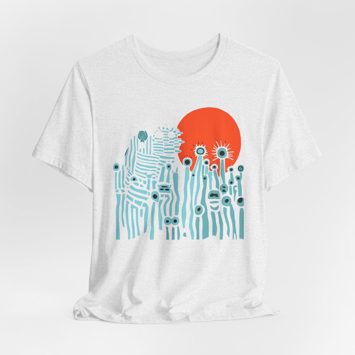Sunset Wildflowers T-Shirt — Minimal Floral Graphic Tee - Playful statement - Wearable Art