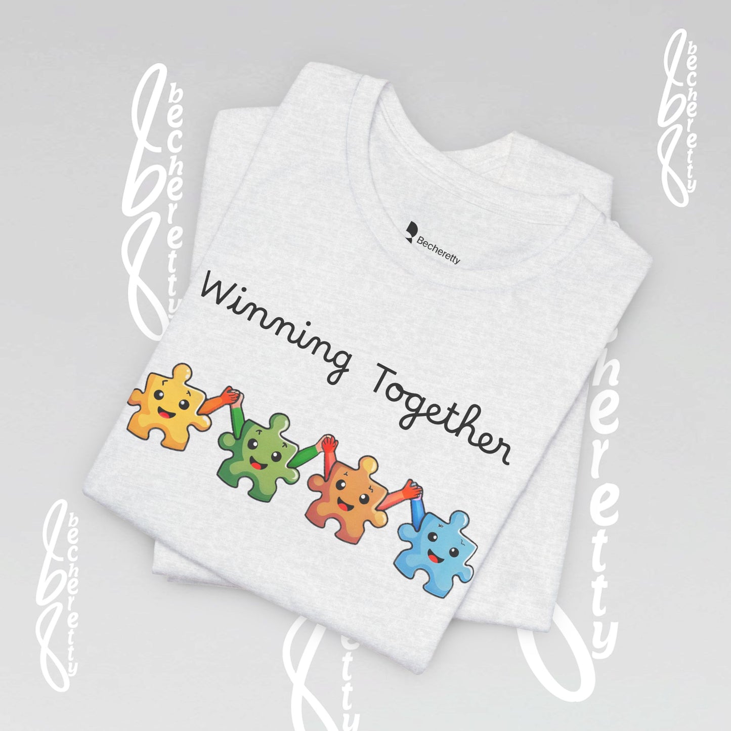Graphic T-Shirt "Winning Together" Celebrating Neurodiversity & Autism Awareness - Becheretty Design
