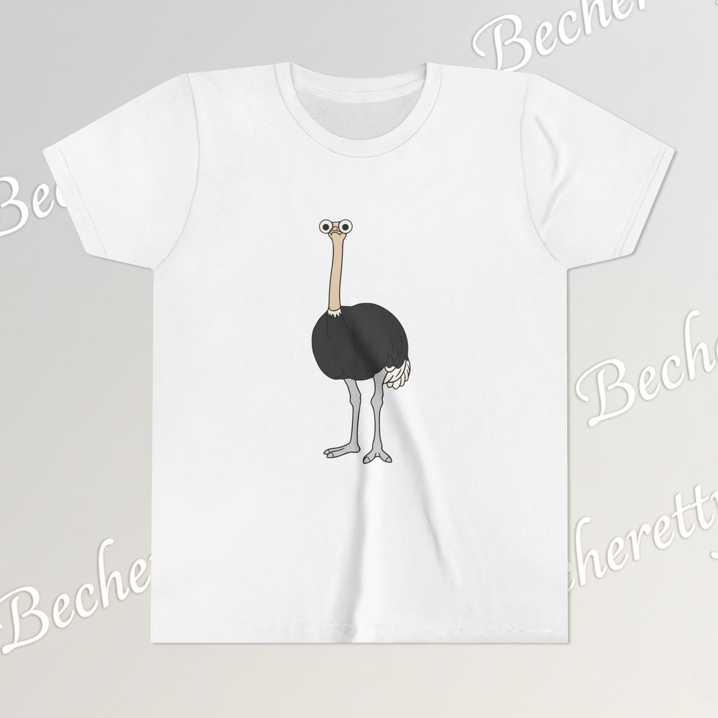 Youth Tee "The Ostrich" Graphic Art Becheretty - Cool Summer Top, Gift for Children