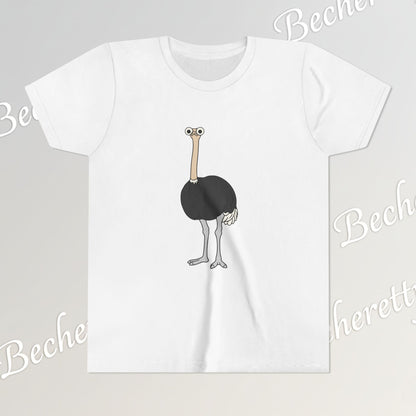 Youth Tee "The Ostrich" Graphic Art Becheretty - Cool Summer Top, Gift for Children