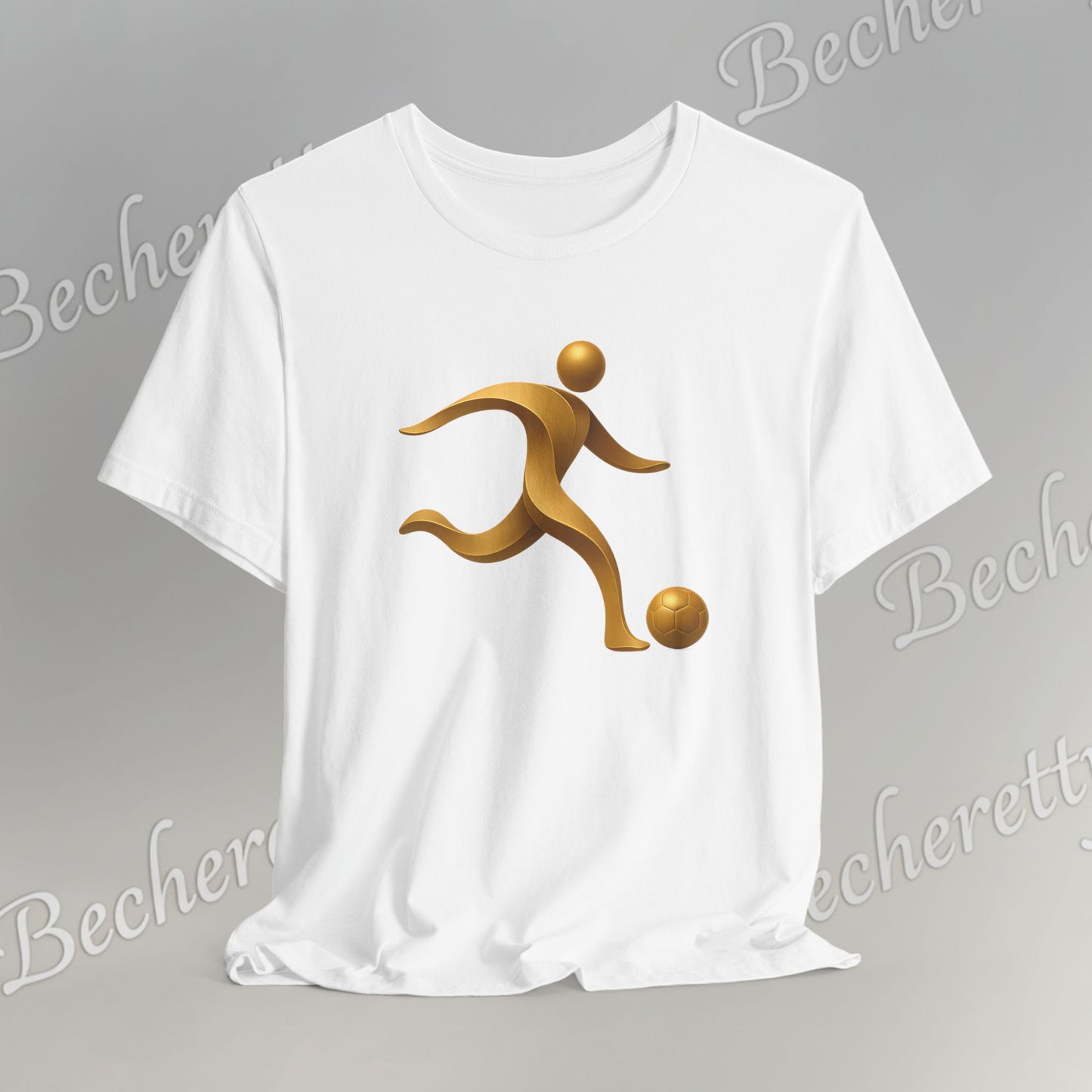 Soccer Player Gold Icon Tee - Graphic Art Minimalist Becheretty - Perfect Gift - Casual Wear