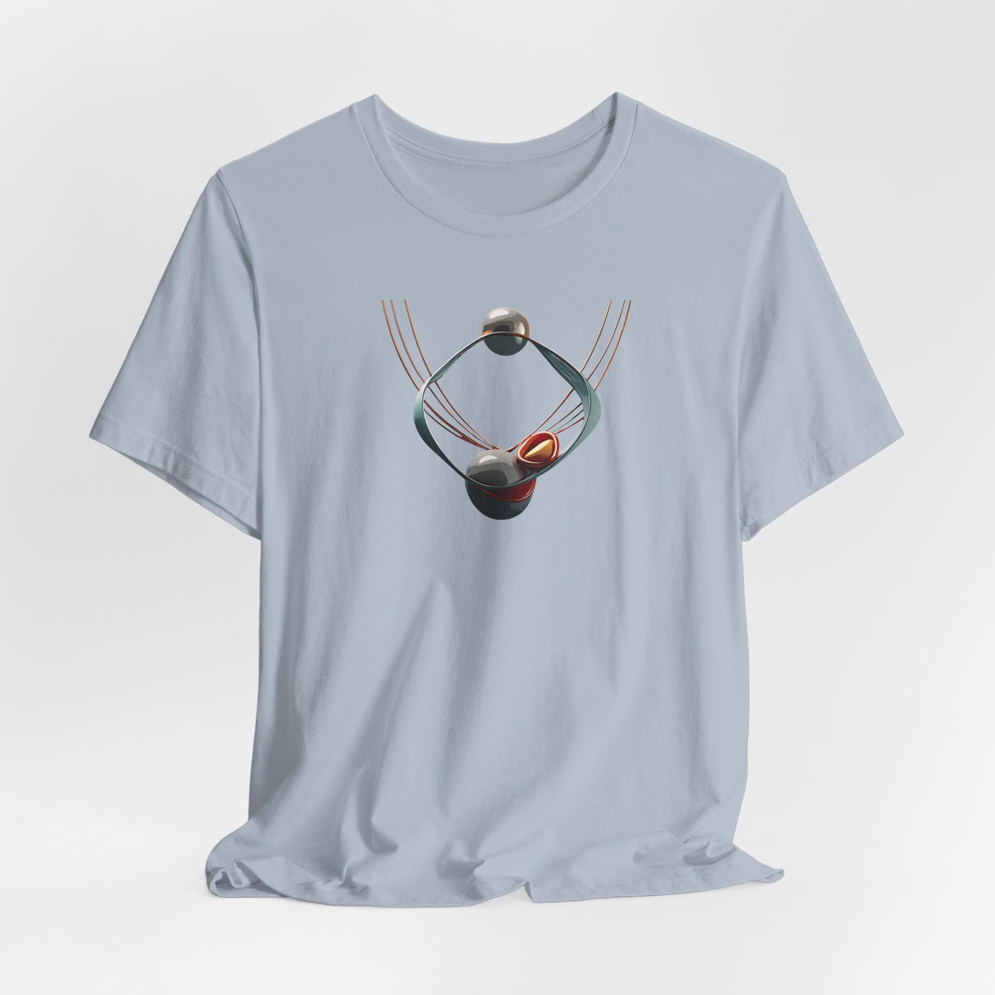 Abstract Orbital Necklace Tee - Art Graphic Minimalist Becheretty - Wearable artwork