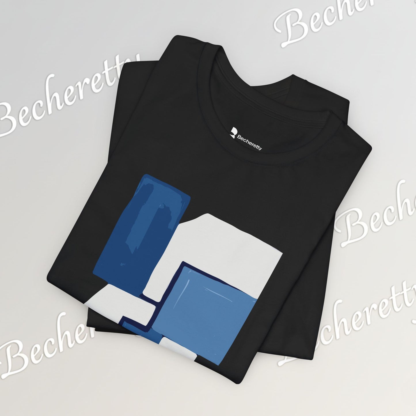 Abstract Wave Short Sleeve Tee - Art Minimalist Becheretty - Perfect for Art Lovers -Casual Wear