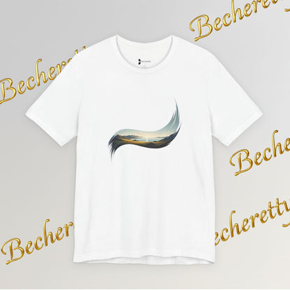 Abstract Wave Tee — Minimal Coastal Brushstroke T-Shirt Becheretty - Ideal Gift - Original Design