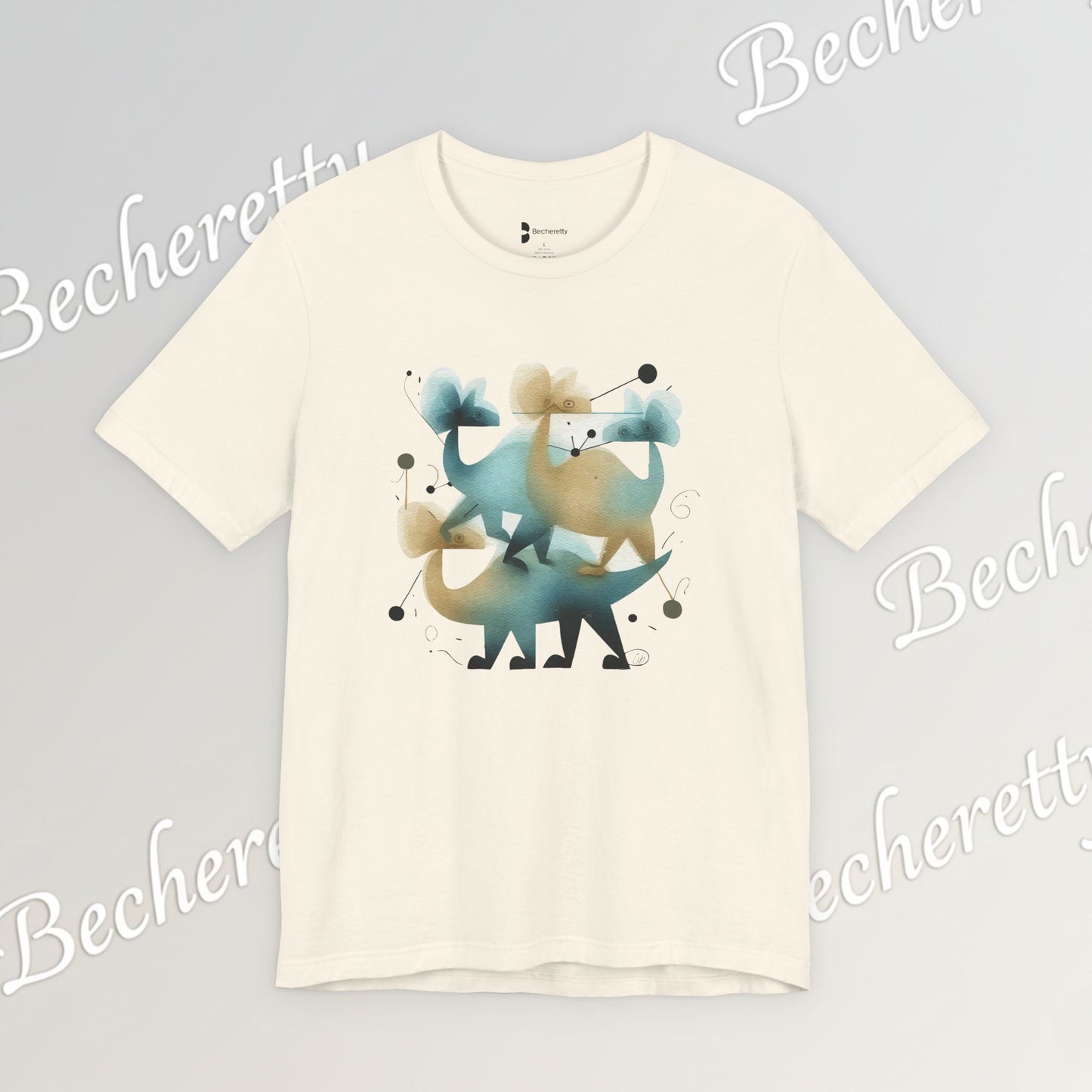 Abstract Balance "Dino"  Modern Graphic T-Shirt - Art Graphic Becheretty - Original abstract Illustration
