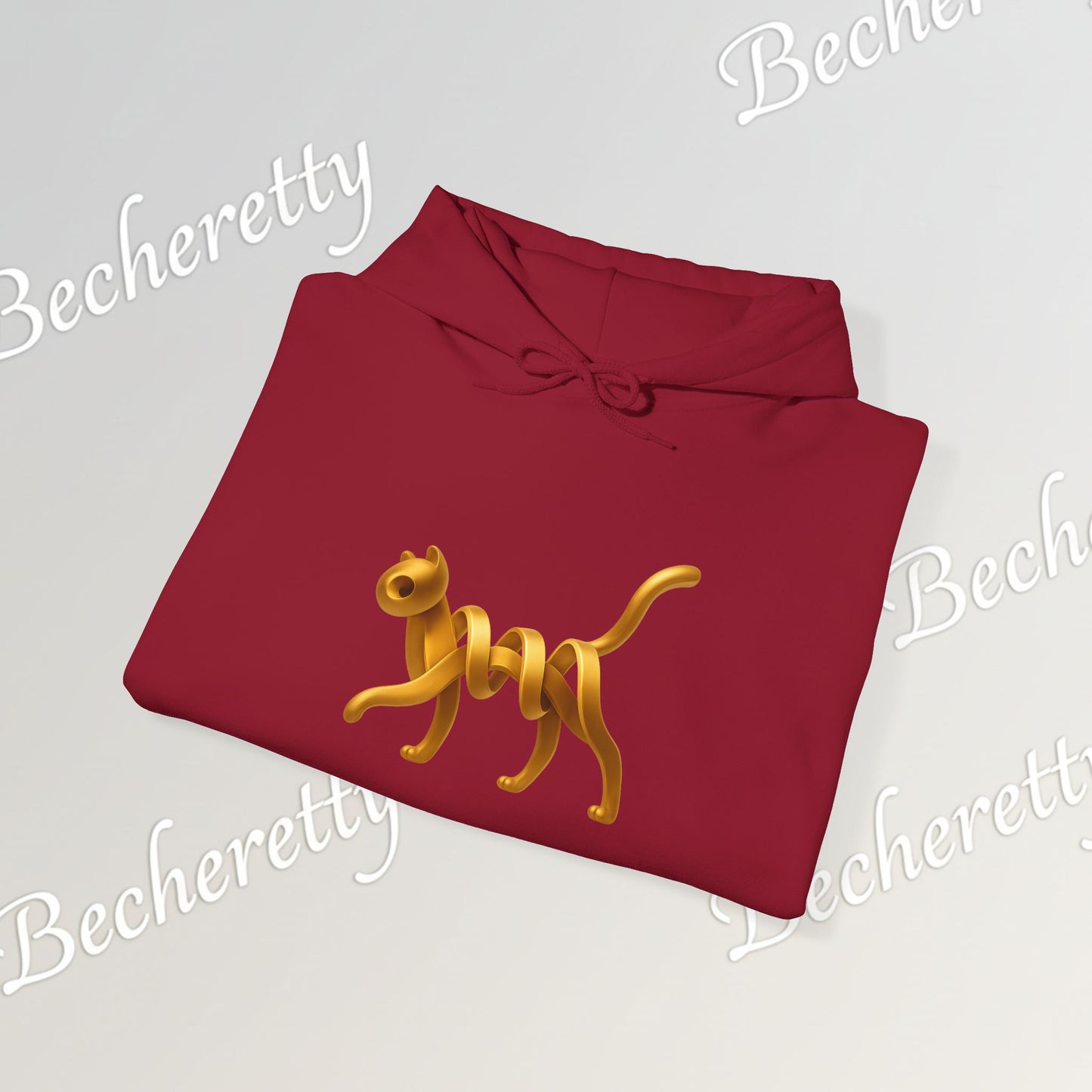 Golden Cat. Minimalist Graphic Hoodie Becheretty - Modern, and Effortlessly Etylish - Perfect for everyday wear with an artistic edge.