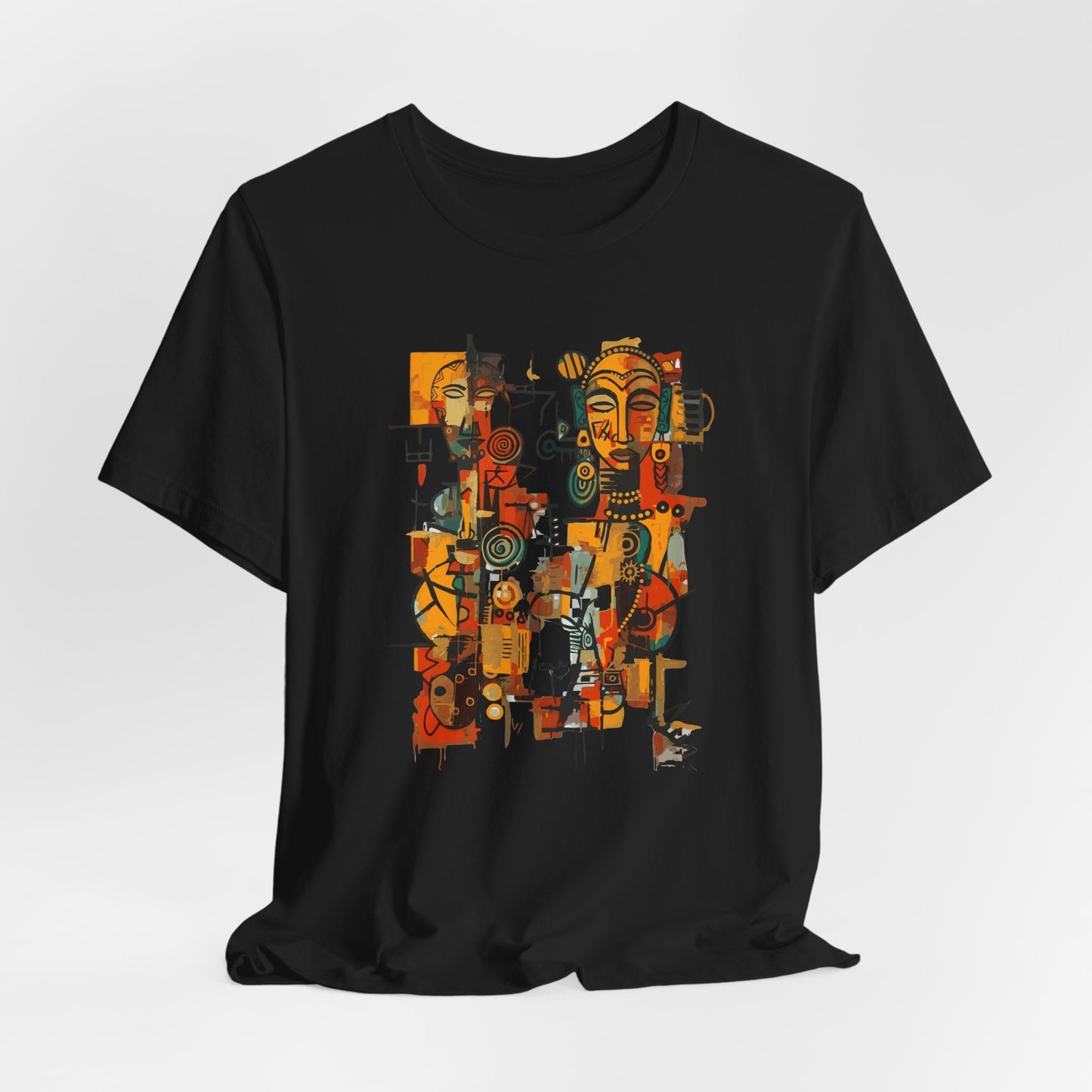 African Art T-Shirt "Ancestral Echoes" Graphic Becheretty - Abstract style - Ethno-Contemporary Fashion