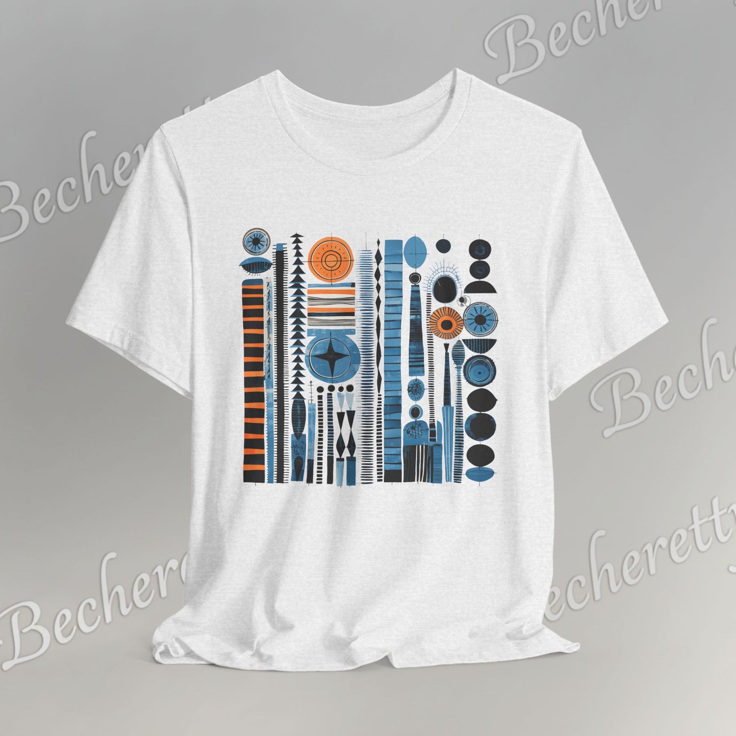 Modern Geometry Tee  "Urban Totems" Art Graphic Becheretty - Timeless, versatile, and unmistakably modern.