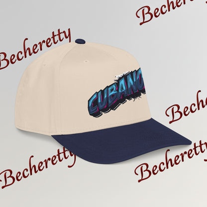 Snapback Baseball Cap "Cubano"  — Graphic Art Becheretty - Stylish companion for laid-back meetups - Gift Cap idea.