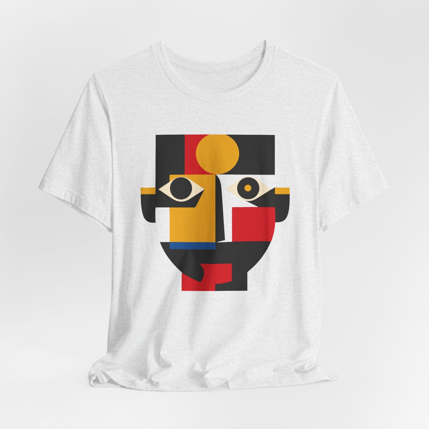 Abstract Geometric Face T-Shirt — Modern Cubist Art Tee