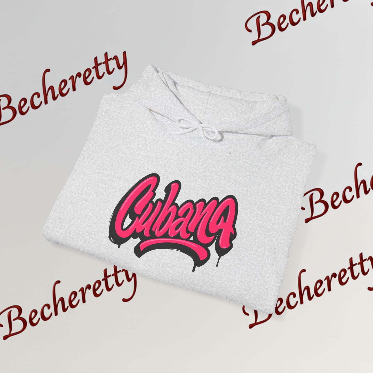 Graphic Hoodie "Cubana"  Art Graphic Becheretty - This spacious kangaroo-style bag proudly displays a connection to Cuban culture.