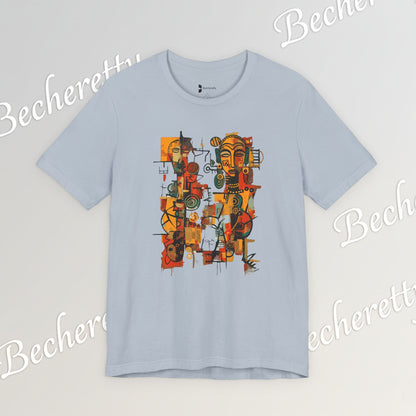 African Art T-Shirt "Ancestral Echoes" Graphic Becheretty - Abstract style - Ethno-Contemporary Fashion