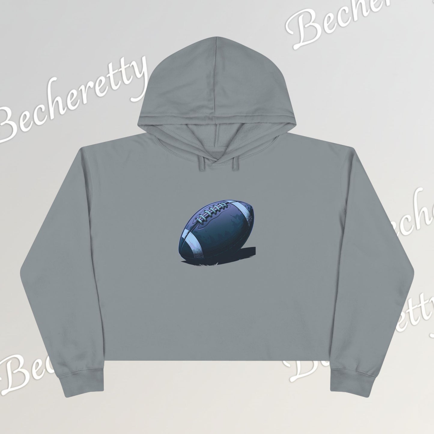 Football Lover’s Crop Hoodie - Becheretty's Graphic Art - Casual Outfit, Game Day Gift, Athletic Wear, Football Merchandise