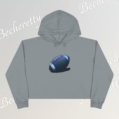 Football Lover’s Crop Hoodie - Becheretty's Graphic Art - Casual Outfit, Game Day Gift, Athletic Wear, Football Merchandise
