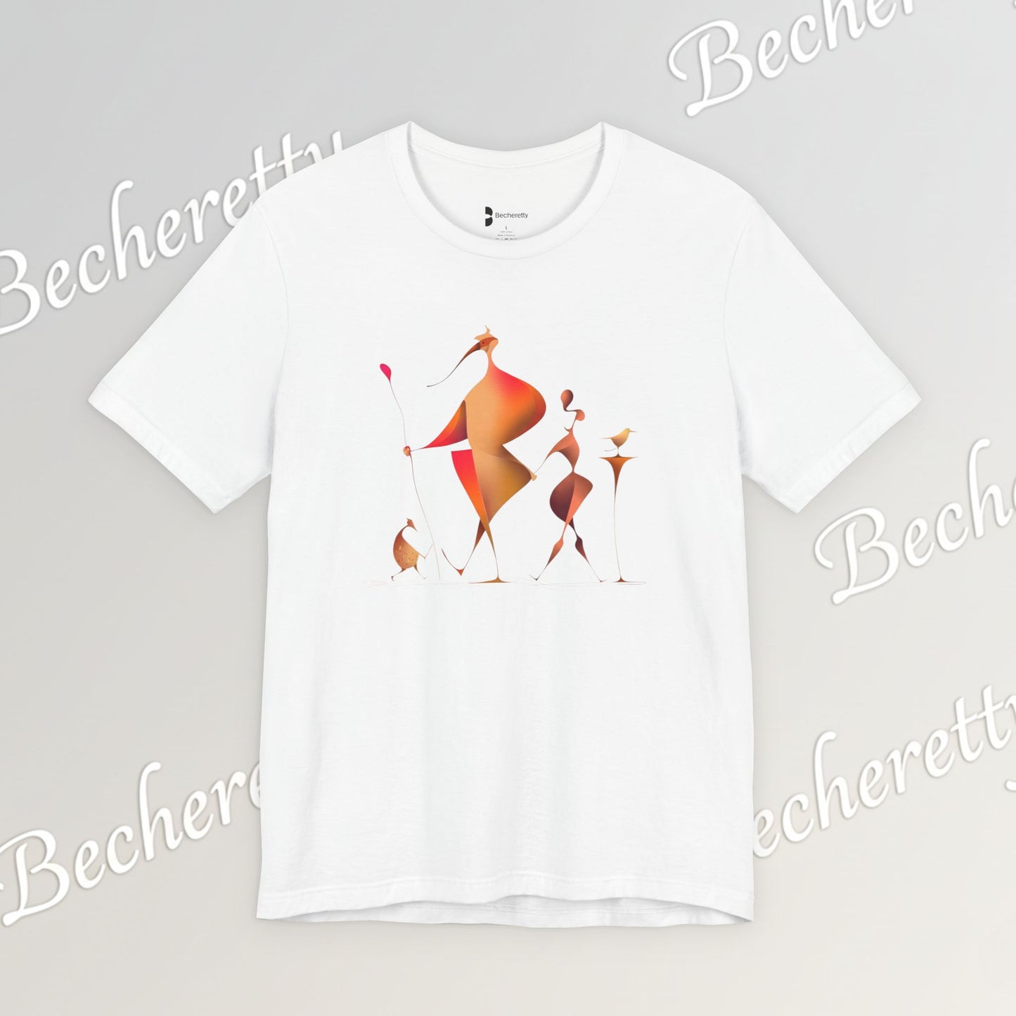 "Gilded Strangers" Graphic T-Shirt Becheretty - A Journey Through an Abstract World of Mythic Beings