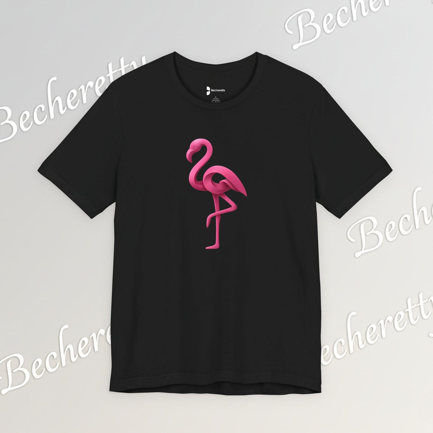 Flamingo T-Shirt - Artistic Graphic Minimalist Becheretty - Fun Casual Wear for Everyday Style