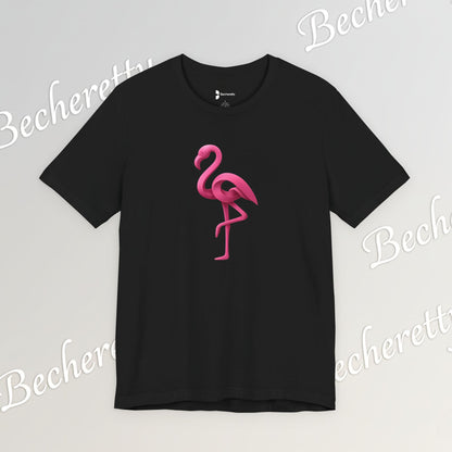 Flamingo T-Shirt - Artistic Graphic Minimalist Becheretty - Fun Casual Wear for Everyday Style