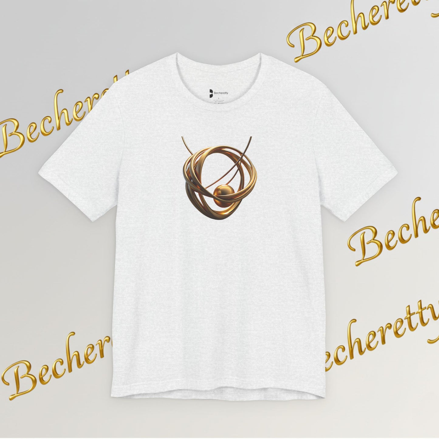 T-Shirt - Golden Abstract Orb Graphic Art Becheretty - Perfect for everyday wear with a refined, contemporary edge.