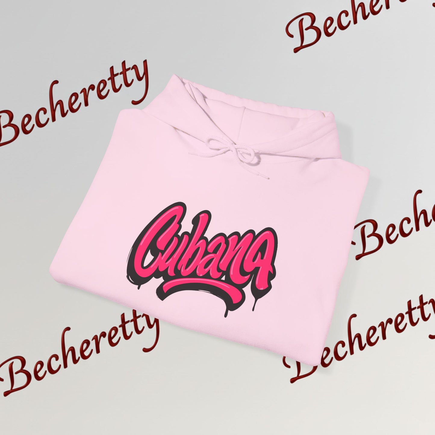 Graphic Hoodie "Cubana"  Art Graphic Becheretty - This spacious kangaroo-style bag proudly displays a connection to Cuban culture.