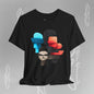 Abstract Face Graphic Tee - Colorful Design Becheretty - Silent Dialogue - Casual Wear