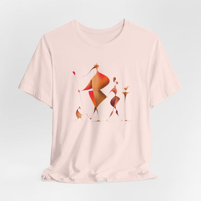 "Gilded Strangers" Graphic T-Shirt Becheretty - A Journey Through an Abstract World of Mythic Beings