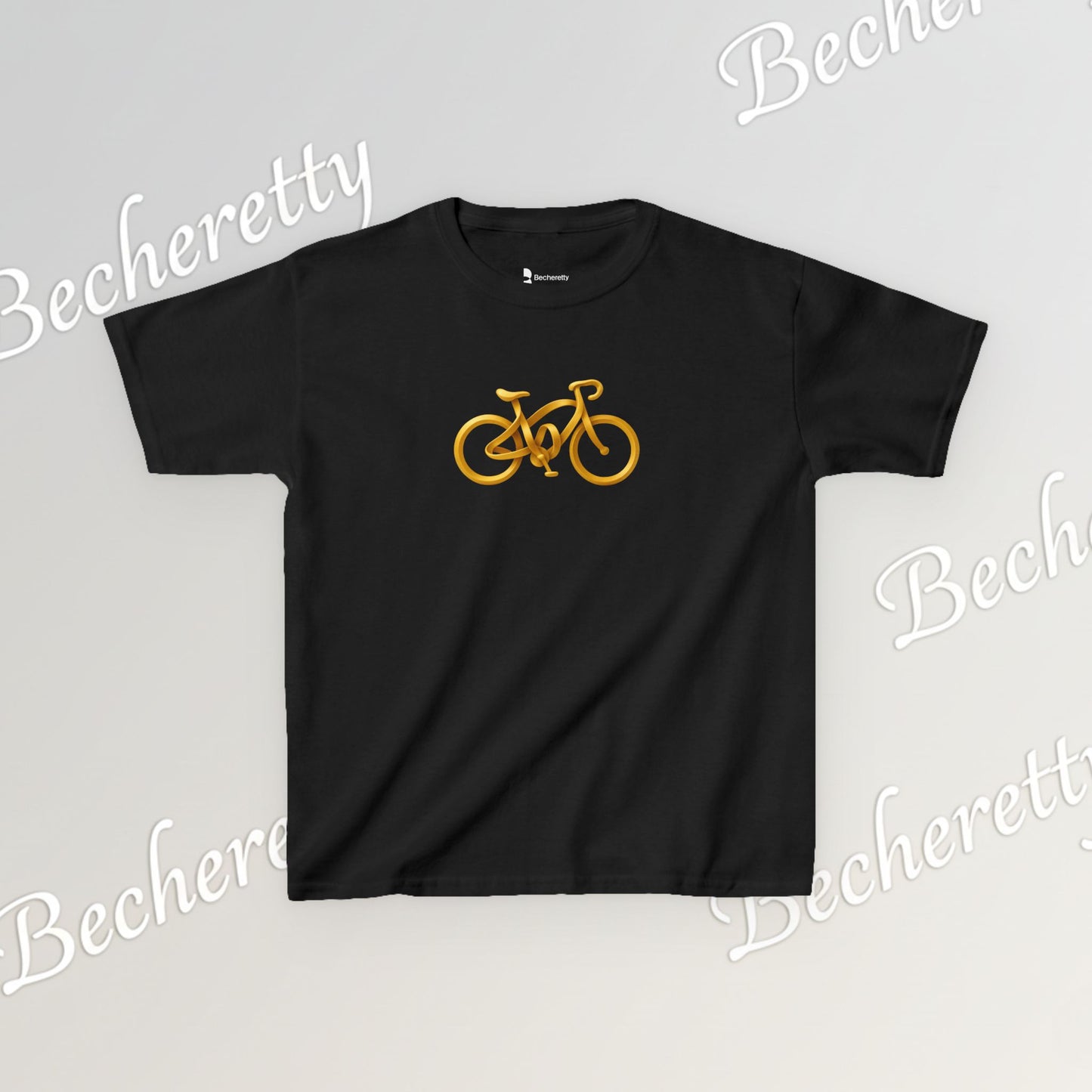 Artistic "Golden Bike" Tee Becheretty - Perfect for Sports Fans, Birthday Gifts, Playdates, Summer Fun