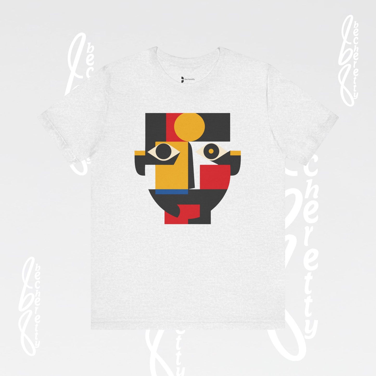 Abstract Geometric Face T-Shirt — Modern Cubist Art Tee