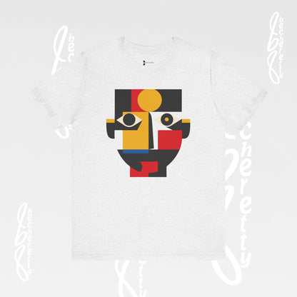 Abstract Geometric Face T-Shirt — Modern Cubist Art Tee