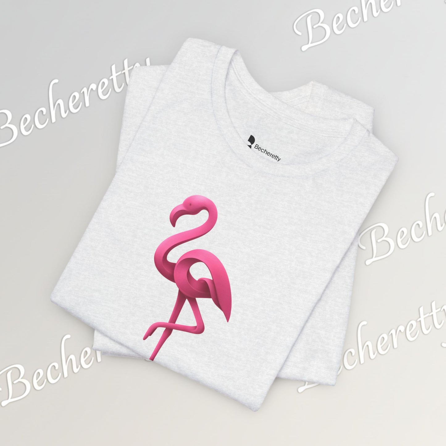 Flamingo T-Shirt - Artistic Graphic Minimalist Becheretty - Fun Casual Wear for Everyday Style